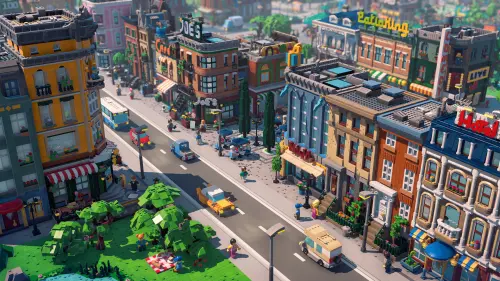 ▲《Lego Skylines》提供海量的建築與裝飾道具，玩家能細緻規劃街道景觀，甚至可以體驗微觀生產鏈。（圖／Steam）