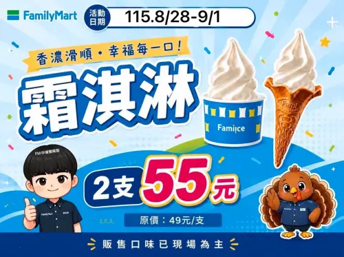▲全家消暑優惠，霜淇淋任2支55元，酷繽沙10元多喝一杯。（圖／全家提供）