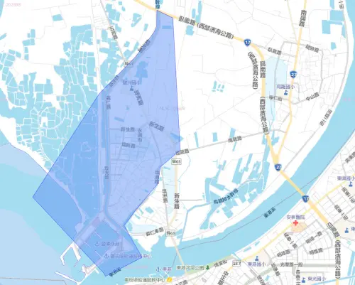 ▲屏東縣新園鄉8月28日降壓範圍。（圖／自來水公司water.gov.tw）