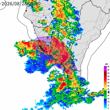 ▲氣象署示警，高雄市、屏東縣、台東縣有短延時強降雨發生，並伴隨較強陣風、閃電落雷。（圖／中央氣象署cwa.gov.tw/）