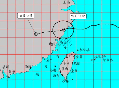▲沙德爾颱風登陸中國浙江，氣象署海上颱風警報將在今天下午2時30分解除。（圖／中央氣象署cwa.gov.tw）