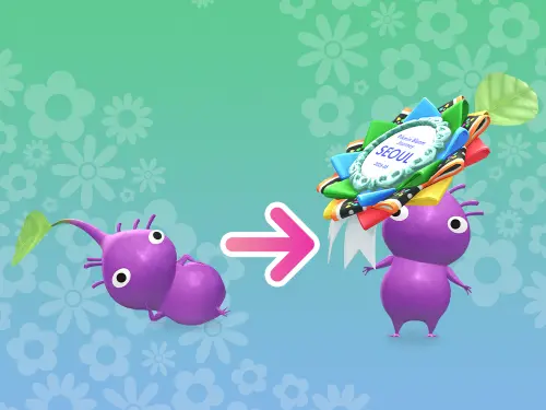 ▲「Pikmin Bloom Journey」首爾站特殊皮克敏。（圖／《Pikmin Bloom》）