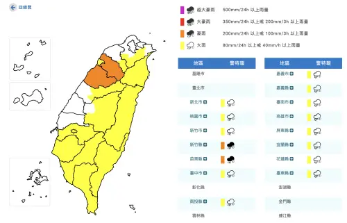 快訊／午後雷雨炸！新竹、苗栗5縣市發「豪雨特報」　山區防落石