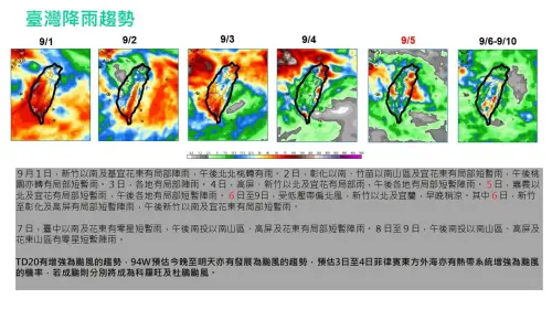 ▲南台灣的顯著降雨預估維持到周六，周日環境風場改變後，雨勢有望趨緩下來。（圖／賈新興提供）