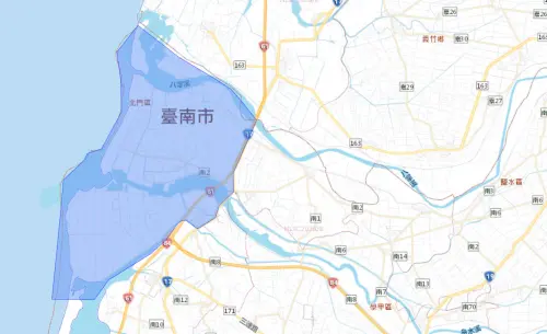 ▲台南市9月1日停水範圍。（圖／自來水公司water.gov.tw）