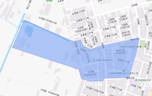 ▲台南市永康區9月1日停水範圍。（圖／自來水公司water.gov.tw）