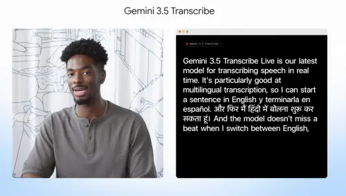 ▲Gemini 3.5 Transcribe支援即時轉錄及多語言辨識，使用者在同一段內容中切換語言，系統也能接續辨識。（圖／翻攝自Google）