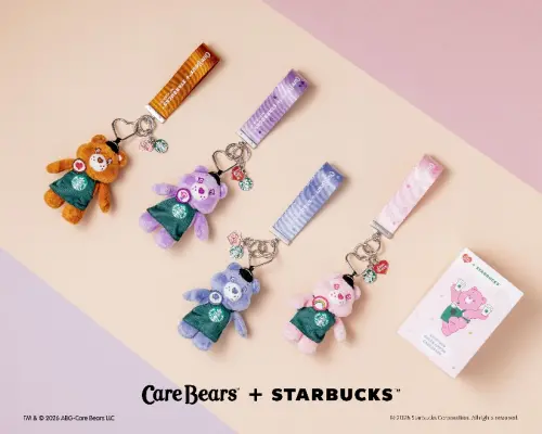 ▲星巴克Care Bears「Bag Charm包包吊飾」。（圖／星巴克starbucks.com.tw）