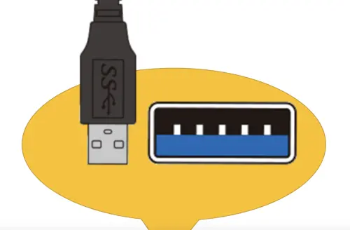 ▲USB 3.0 Type-A接頭及連接埠通常採用藍色設計，也可透過「SS」SuperSpeed標誌輔助辨識。（圖／翻攝自ELECOM官網）