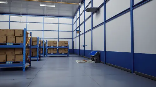 ▲隨著職級提升，玩家後期能解鎖無人機協助撿貨，讓倉庫工作逐步自動化。（圖／BOB LOGISTICS 提供）