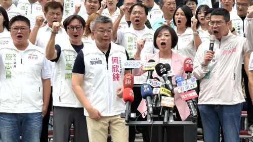 蔡英文來了！何欣純登記台中市長　蔡其昌掌總部、綠營大咖全到位
