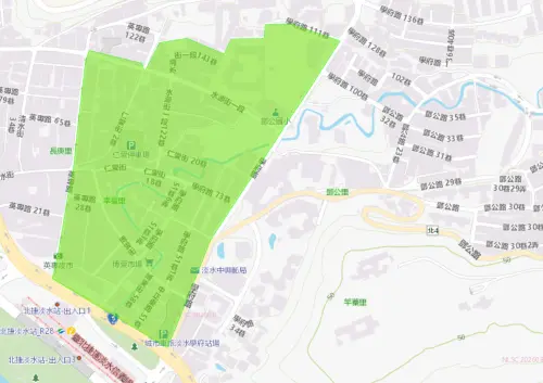▲新北市淡水區9月3日降壓範圍。（圖／自來水公司water.gov.tw）