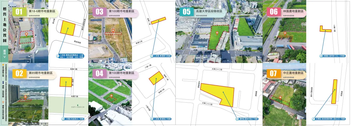 ▲高市地政局第3季開發區土地標售，本季共推出7標、9筆優質建地。（圖／高市府地政局提供）