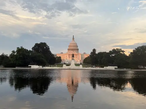 The US Capitol Building is reflected in the Capitol Reflecting Pool. (X, Pax Silica Forum)