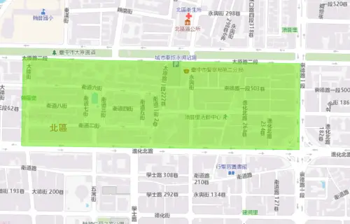 ▲台中市9月7日降壓範圍。（圖／自來水公司water.gov.tw）
