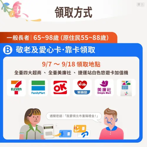 ▲台北市2026重陽節敬老禮金，9月7日至9月18日開放嗶卡儲值領取。（圖／翻攝自Humans of Taipei 我是台北人FB）
