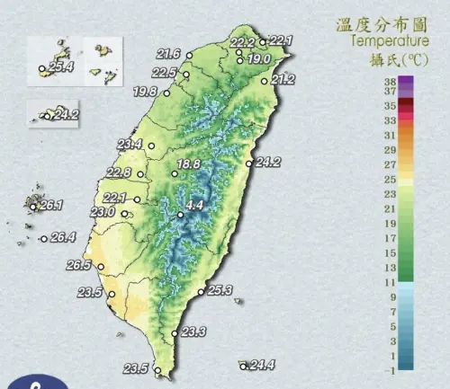 ▲受到大環境偏北風及夜間輻射冷卻影響，今天清晨北台灣明顯轉涼。（圖／中央氣象署cwa.gov.tw）