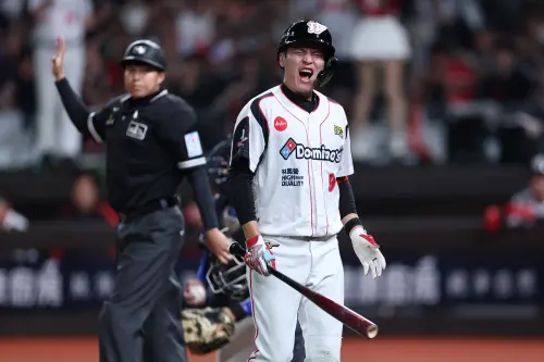 ▲味全龍林辰勳今日遭到富邦悍將先發投手瑪帝斯（Quinton Martinez）觸身球擊中。（圖／味全龍提供,2026.9.9）