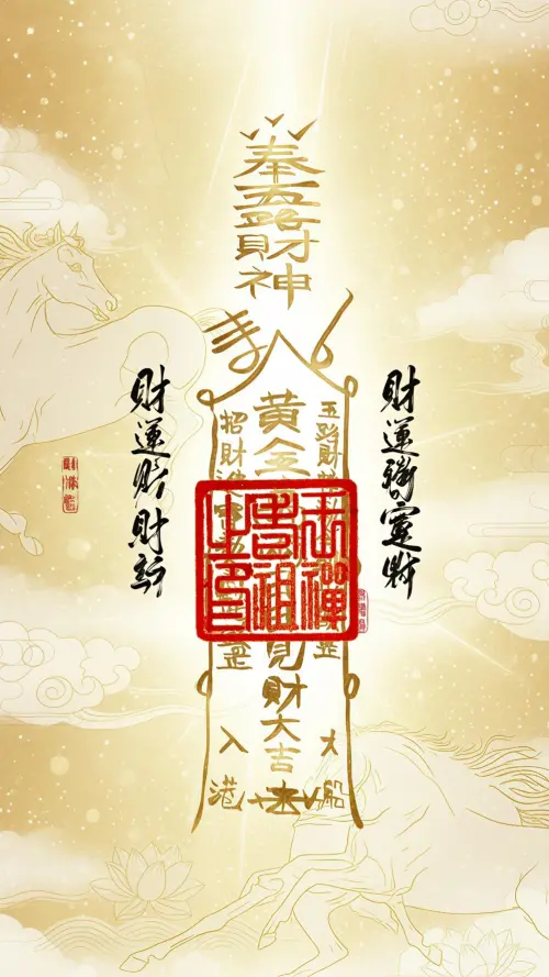 ▲楊登嵙提供2026丙午年五路財神符桌布。（圖／楊登嵙提供）