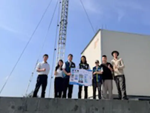 ▲國家海洋研究院院長陳璋玲(中)視察新建台南市漁光島波流遙測站，期強化西南沿岸海域觀測量能。(圖／國家海洋研究院提供)