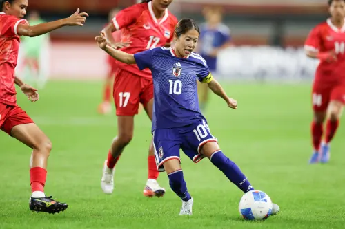 ▲日本女足首戰8：0大勝泰國，目前與中華隊同積3分，也讓E組晉級態勢更加明朗。（圖／名古屋亞運籌備會提供）