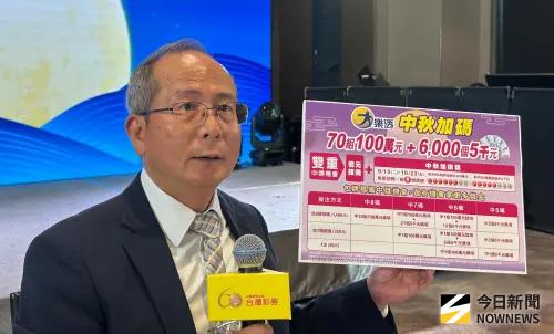 大樂透中秋加碼開跑！70組百萬及6000個5千　台彩總座曝包牌攻略
