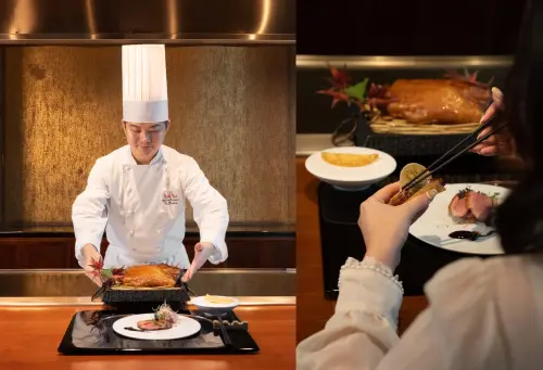 ▲Ukai-tei鐵板燒宣告將同步東京六本木店，推出秋季新菜色，圖為「碳烤台灣胭脂鴨」。（圖／然一酒店提供）