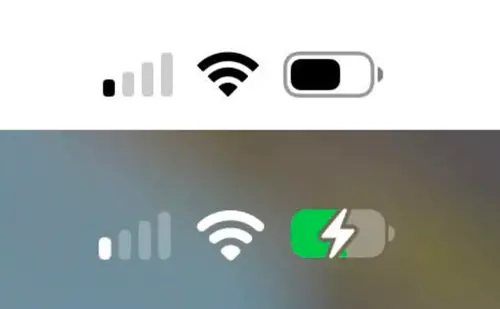 ▲有用戶發現WiFi訊號、行動網路、電池等圖標也些微調整與放大，但對於常使用電量百分比顯示與大螢幕者比較難察覺。（圖／翻攝Threads）