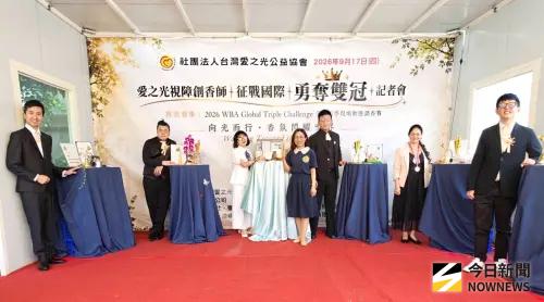 ▲左起依序是：職人組最佳品牌獎 胡富宇、職人組冠軍孫雍盛、培訓教練劉禎祥、愛之光執行長顏平芳、築夢組冠軍 顏龍、築夢組亞軍 李欣怡、築夢組最佳品牌獎 林昇任。（圖／記者金武鳳攝，2026.9.17)