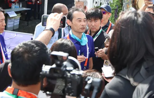 ▲名古屋亞運日方代表兩度出面與媒體溝通，但安撫層面居多、面對各式問題，皆無法透露太多細節。（圖／記者朱永強攝）