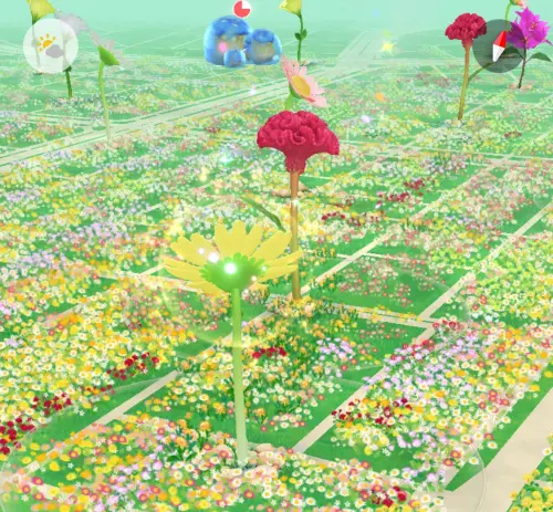 ▲除了蘑菇之外，《Pikmin Bloom》官方也說明，「巨大花朵」出現的地點數量也將隨之減少，（圖／《Pikmin Bloom》）