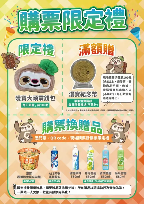 ▲高雄國際動漫節推出購票限定禮，包含每日限量前100名的漫寶大頭零錢包，以及消費滿額贈送的漫寶紀念幣。（圖／翻攝自高雄國際動漫節）