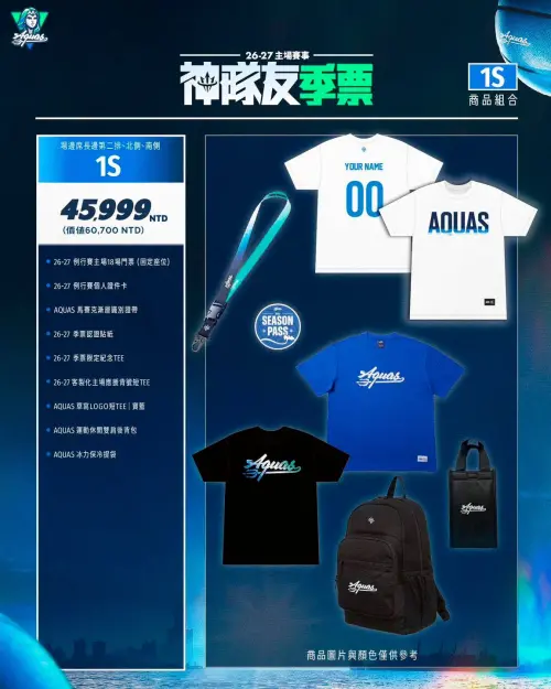 ▲場邊席長邊第二排和兩側籃下短邊「1S季票」售價$45999元（價值$60700元）。（圖／高雄全家海神提供）
