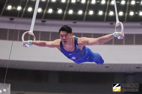 ▲ 愛知·名古屋亞運男子體操吊環項目決賽，中華隊選手唐嘉鴻出賽。（圖／記者朱永強攝 ,2026.09.24）