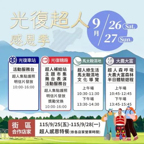 連假回到花蓮！光復超人感恩季今登場　台鐵推限定「超人便當」
