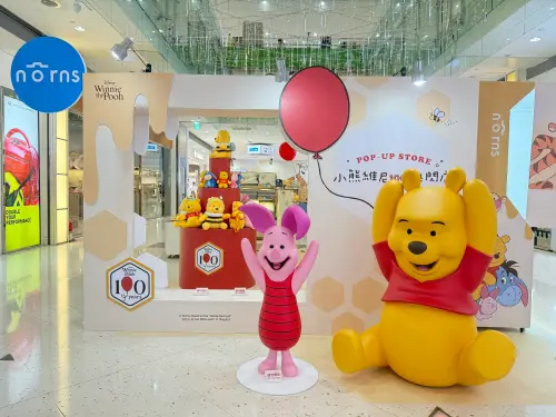 ▲粉絲從進門到離場都能感受滿滿的《小熊維尼》100周年慶祝氛圍。（圖／夢時代提供）
