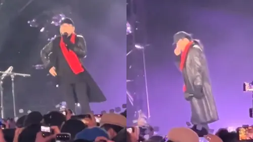 ▲劉歡在今年元旦的跨年晚會上演出，當天約5度的低溫讓他冷到手插口袋還發抖。（圖／翻攝自微博）