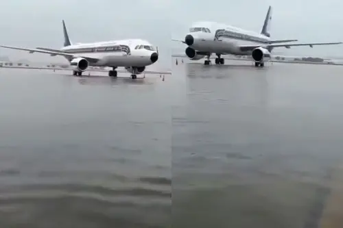 影／曼谷豪雨成災！機場停機坪變汪洋　官方急籲提早2-3小時出發