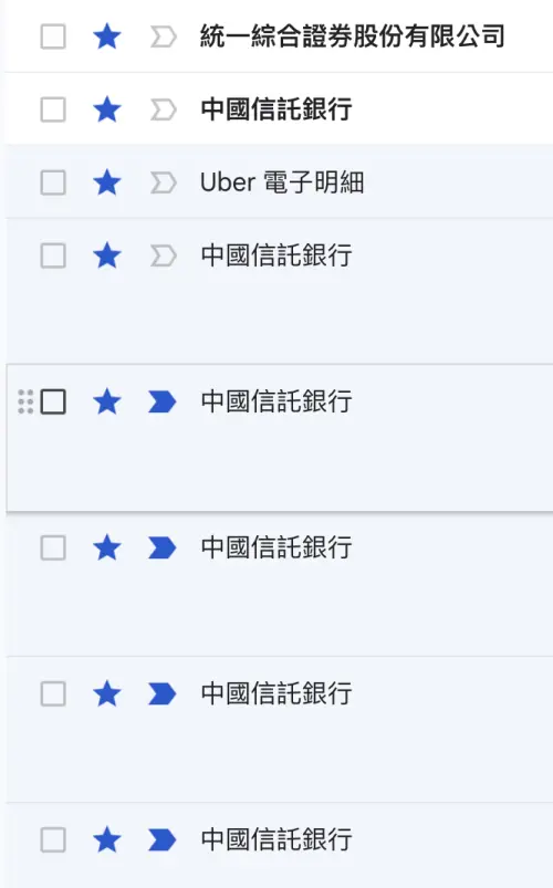▲Gmail收件匣中的「星號」與「重要郵件」標記改以藍色呈現，郵件一多時，畫面會出現大量醒目的藍色圖示。（圖／翻攝官網）