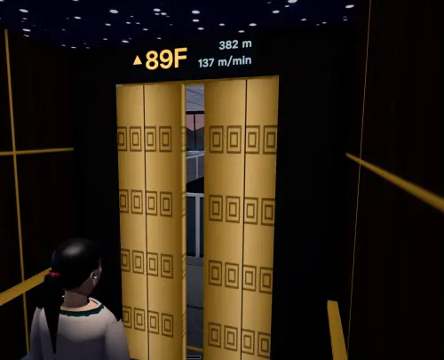 ▲「台北版 GTA」還可以搭電梯前往台北101景觀台。（圖／翻攝遊戲畫面）