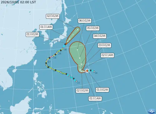 快訊／彩雲颱風今晨2時生成！恐變大型颱風　氣象署路徑預測出爐
