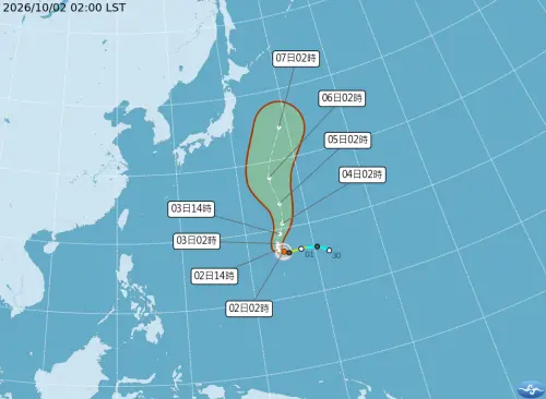 ▲彩雲颱風將北轉接近日本，對於台灣天氣沒有影響。（圖／中央氣象署cwa.gov.tw）