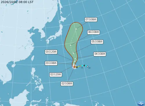▲彩雲有機會在今晚增強為中度颱風。（圖／中央氣象署cwa.gov.tw）