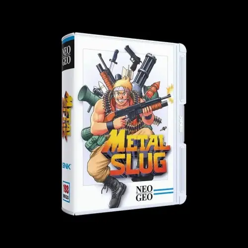 ▲NEOGEO AES+ 支援實體遊戲卡匣，白色豪華版並附上經典遊戲《合金彈頭》卡匣。（圖／翻攝自誠品）
