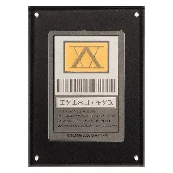 ▲《HUNTER×HUNTER 獵人》推出「黃金獵人執照」典藏組，以999.9純金搭配316L不鏽鋼打造，售價4600元。（圖／木棉花提供）