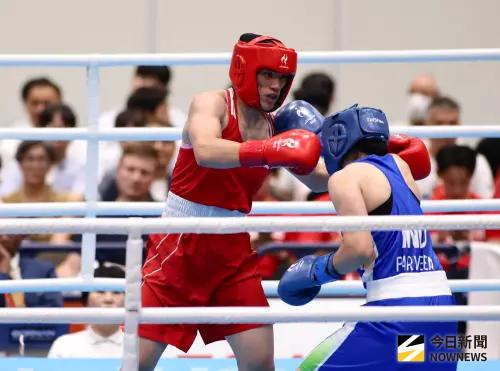 ▲陳念琴亞運65公斤級面對印度對手，最終2：3惜敗，仍為中華隊收下一面銀牌。（圖／特派記者朱永強攝）