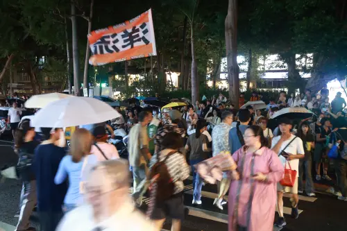 ▲有民眾特別製作洋流旗幟。（圖／記者葉政勳攝，2026.10.2）