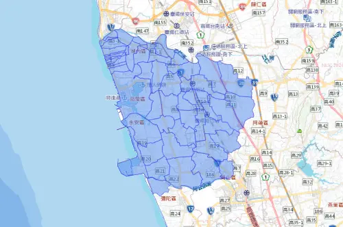 ▲高雄市路竹、永安、湖內及茄萣4區為全區停水，另包括岡山區3里、彌陀區1里，合計約5萬戶受到影響，停水時間為10月6日上午8時至10月7日深夜12時，共計40小時。（圖／取自台灣自來水公司water.gov.tw/）