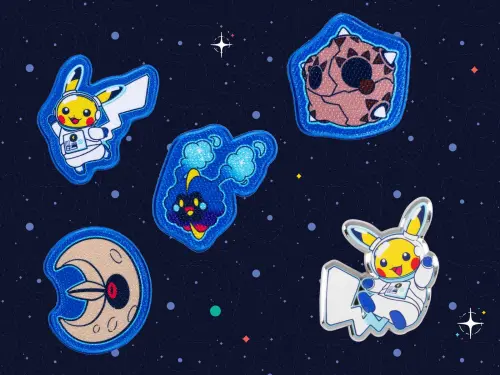 ▲▲「Pokémon × ESA」布章，除了皮卡丘之外，還有其他跟太空有關的寶可夢。（圖／翻攝自寶可夢官網）