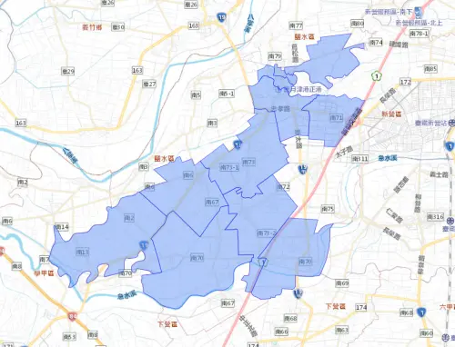 ▲台南市10月7日停水範圍。（圖／自來水公司water.gov.tw）